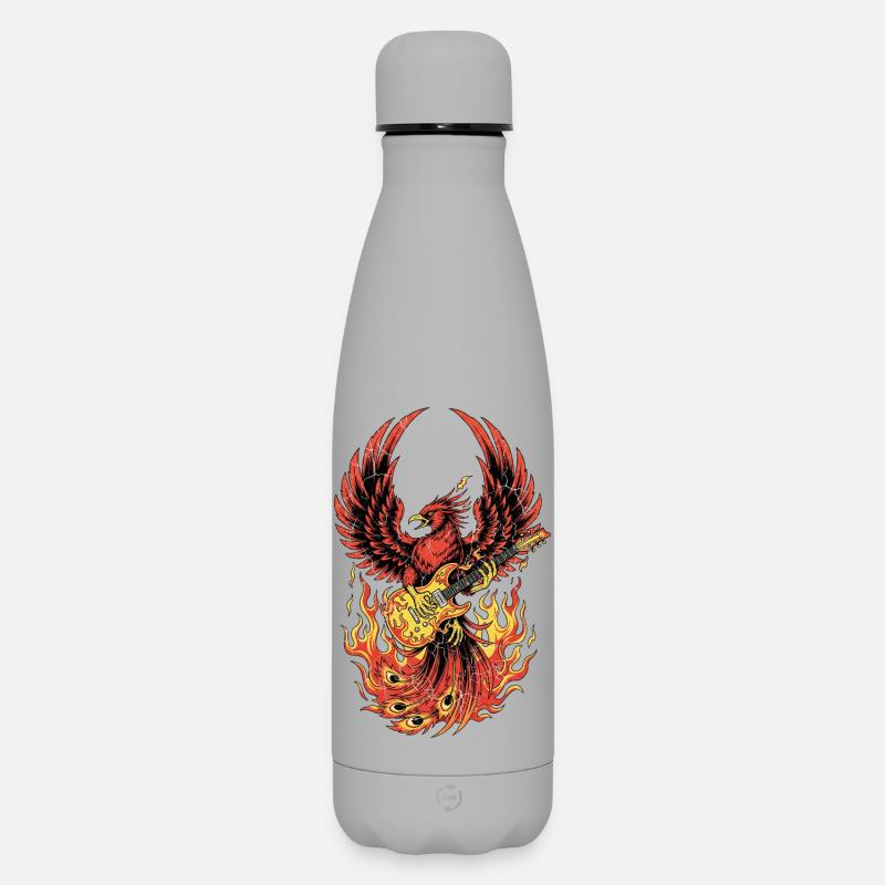Fiery Eagle Guitare Rock Design - Bouteille isotherme SOFT TOUCH 500 ml - gris