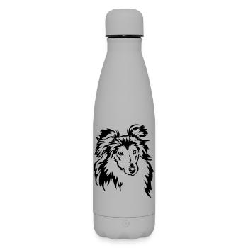 Sheltie Kopf - Matte Thermosflasche 500 ml - Grau - Vorne