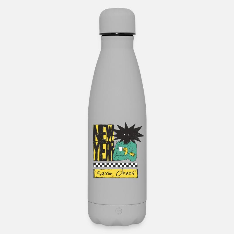 Nouvel An : Chaos créatif - Bouteille isotherme SOFT TOUCH 500 ml - gris