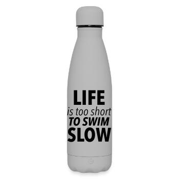 Schwimmen - Matte Thermosflasche 500 ml - Grau - Vorne