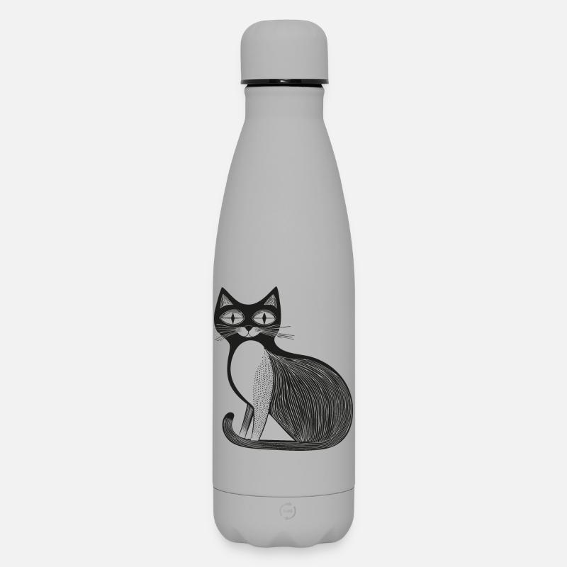 Chat - Bouteille isotherme SOFT TOUCH 500 ml - gris