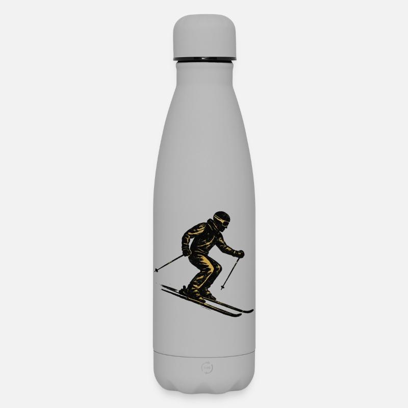 Skiløb | Skiløber | Bjerg - SOFT TOUCH termoflaske 500 ml - grå