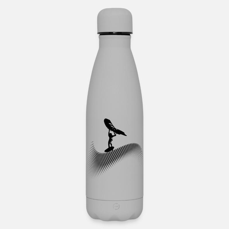 Wingfoiler sur la vague - Bouteille isotherme SOFT TOUCH 500 ml - gris