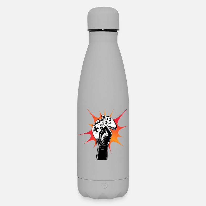Gamer Power Controller Motiv - Matte Thermosflasche 500 ml - Grau