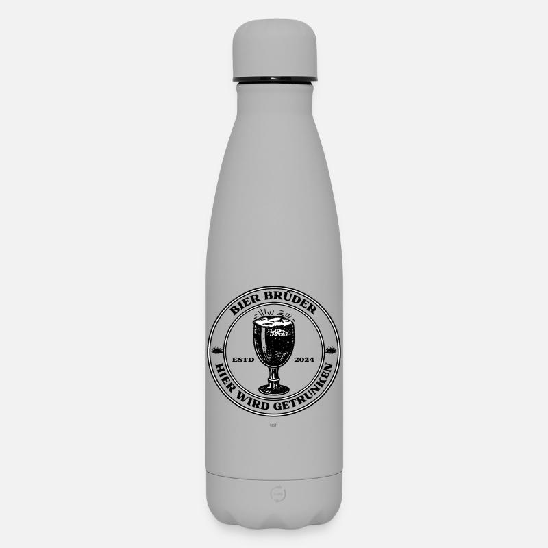 BierBrüder. Hier wird getrunken. - Matte Panorama Thermosflasche 500 ml - Grau