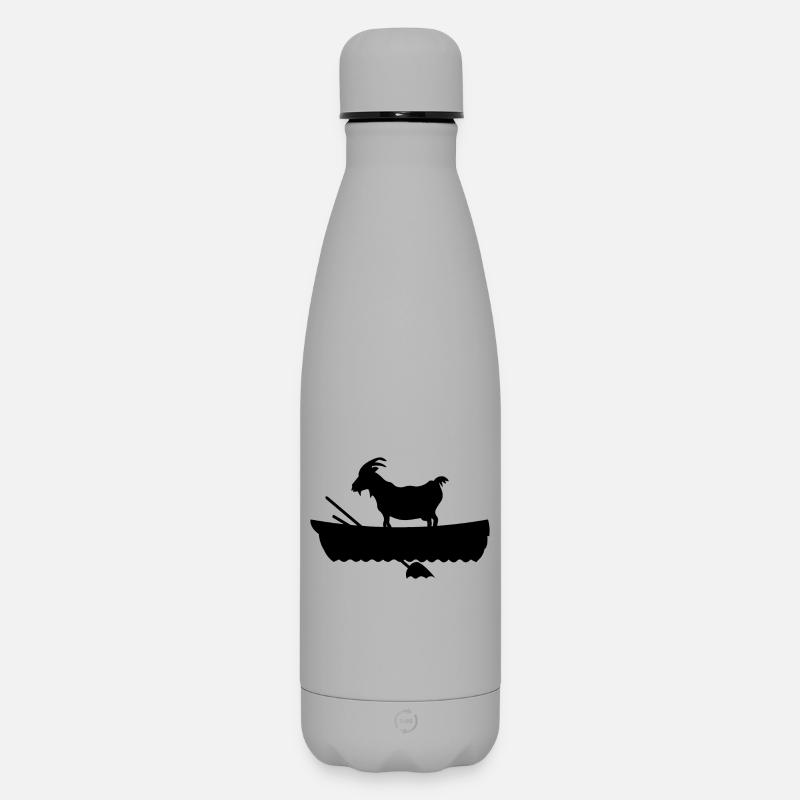 G.O.A.T. Chèvre dans le bateau - Bouteille isotherme SOFT TOUCH 500 ml - gris