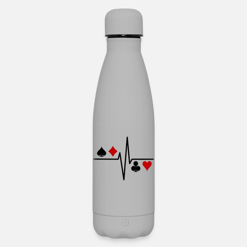 Poker Herzschlag - Matte Thermosflasche 500 ml - Grau