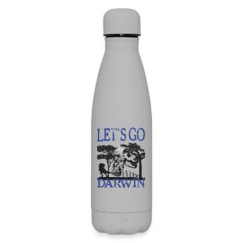 Charles Darwin Evolution textile gift idea - Matte Insulated Water Bottle 500 ml - grey - Front
