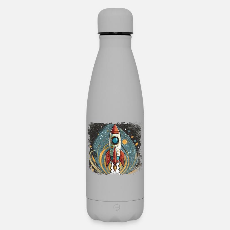 Fusée au design élégant - Bouteille isotherme SOFT TOUCH 500 ml - gris