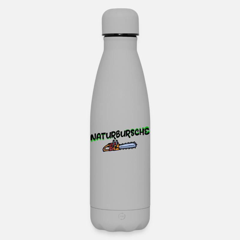 Solid Yard Wood Saw Statement Lumberjack Forestry - Matte Insulated Water Bottle 500 ml - grey