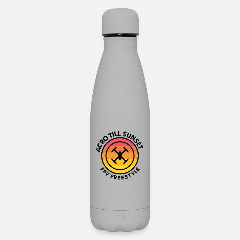 Akro jusqu’au coucher du soleil Conception FPV - Bouteille isotherme SOFT TOUCH 500 ml - gris