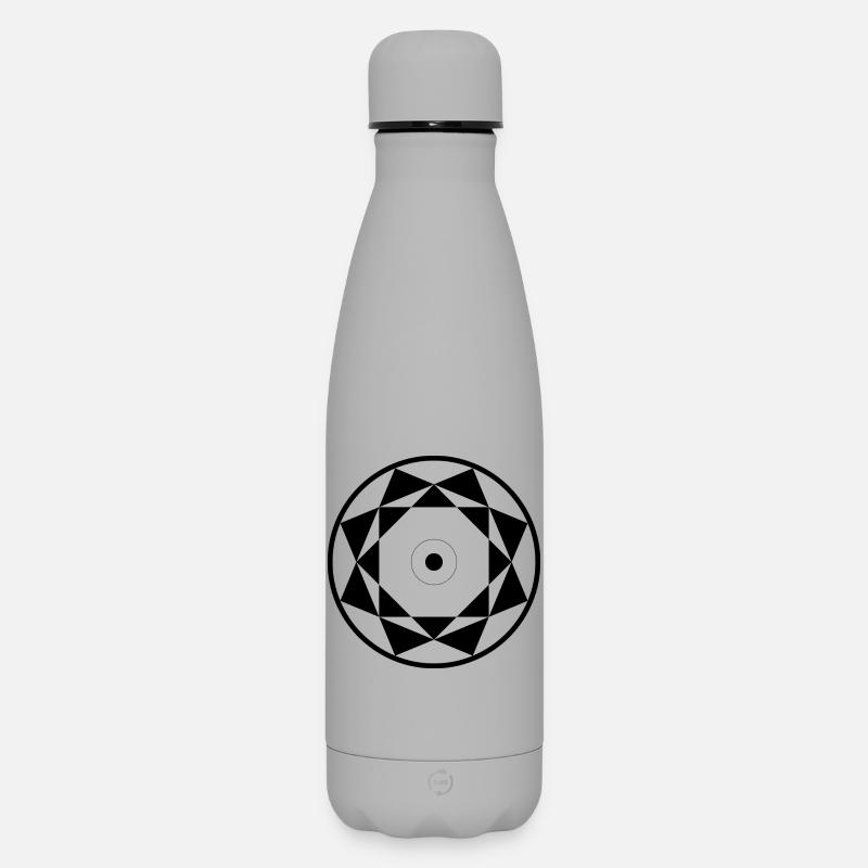 Geometrisches Stern-Mandala-Design - Matte Thermosflasche 500 ml - Grau
