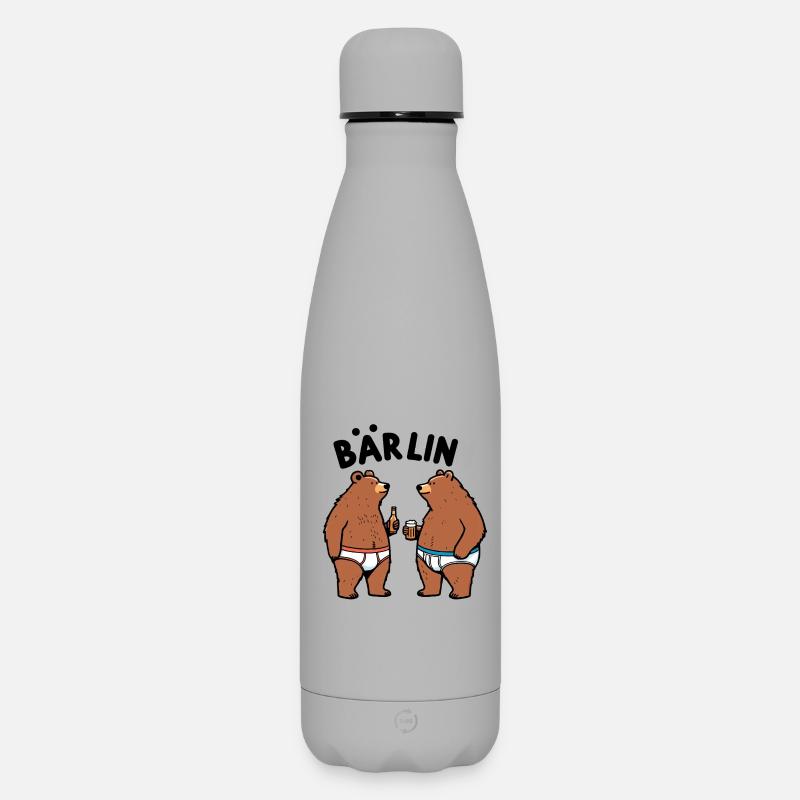 Bären Berlin Bärlin Bär Bier Party Unterhose Cheers - Bouteille isotherme SOFT TOUCH 500 ml - gris