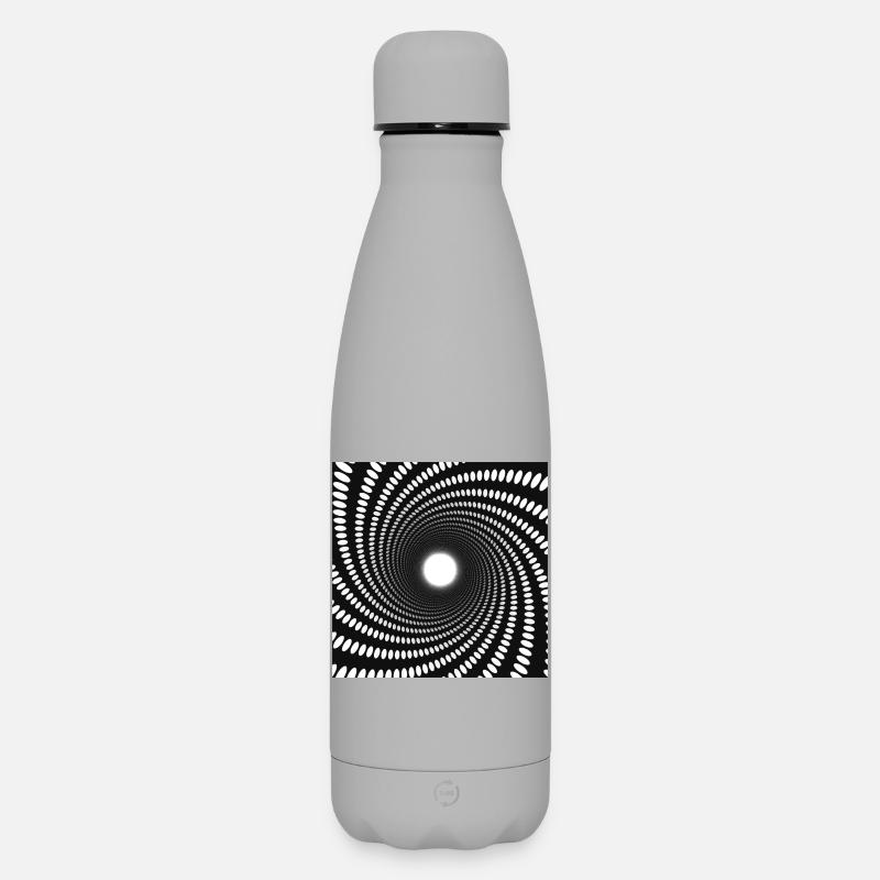 Vortex en spirale à points hypnotiques - Bouteille isotherme SOFT TOUCH 500 ml - gris