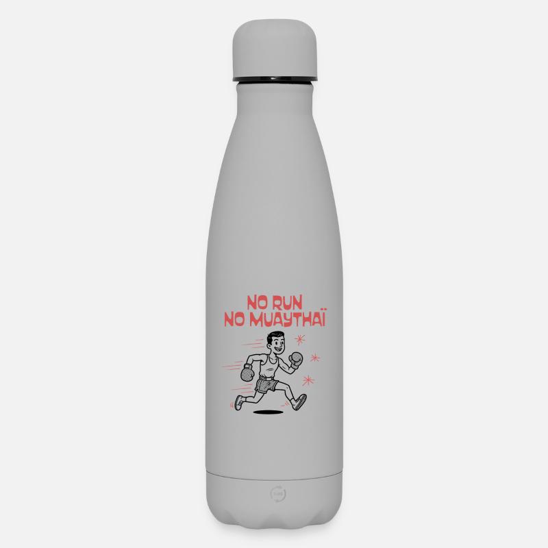 NO RUN NO MUAYTHAI - Matte Thermosflasche 500 ml - Grau