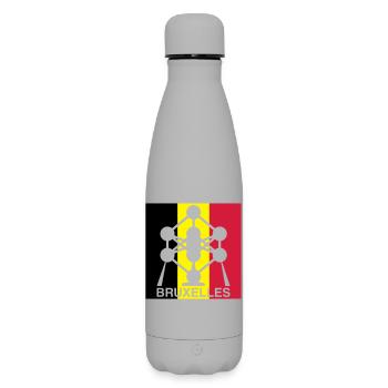 Atomium Bruxelles – Motif du Carré du Drapeau Belge - Bouteille isotherme SOFT TOUCH 500 ml - gris - Devant