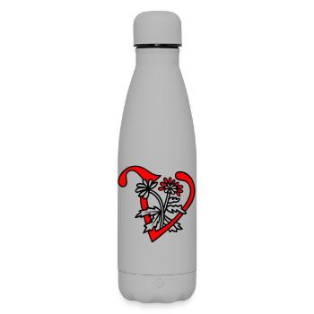 Buchstabe V Initiale - Matte Thermosflasche 500 ml - Grau - Vorne