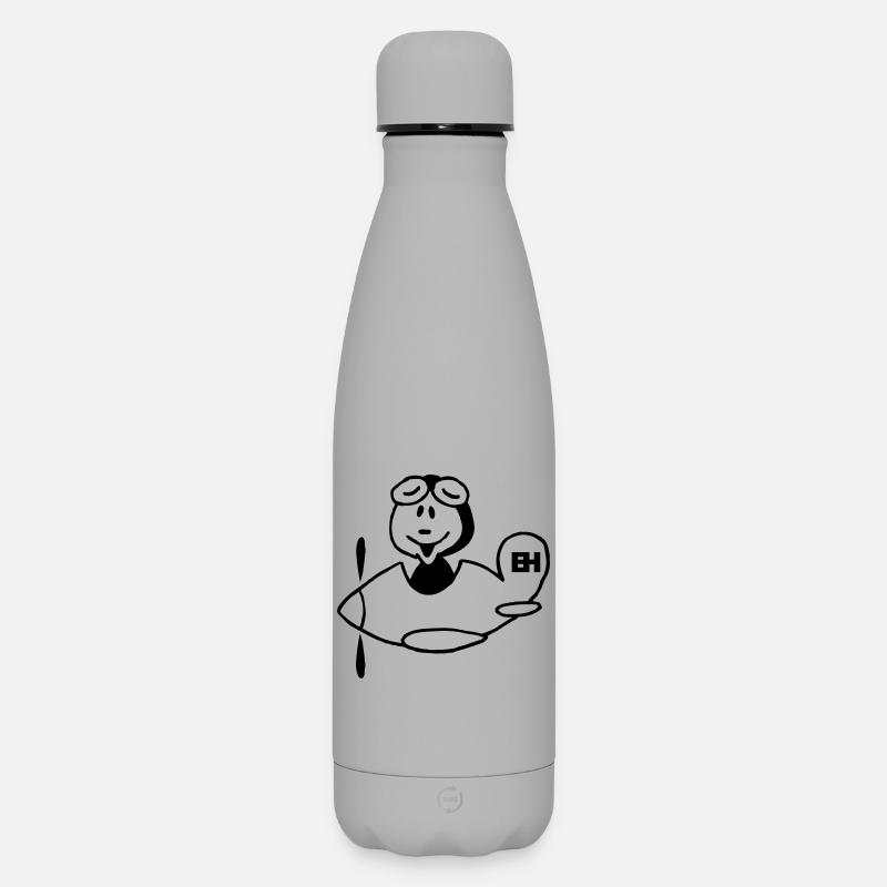 Flugzeug - Matte Panorama Thermosflasche 500 ml - Grau