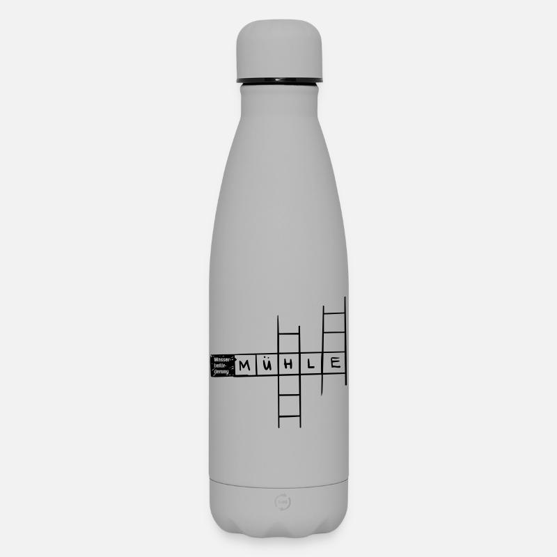 Transport fluvial - moulin - Bouteille isotherme SOFT TOUCH 500 ml - gris