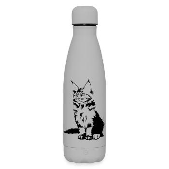 Maine Coon Katze - Matte Thermosflasche 500 ml - Grau - Vorne