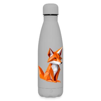Polygon-Fuchs Illustration - Matte Thermosflasche 500 ml - Grau - Vorne