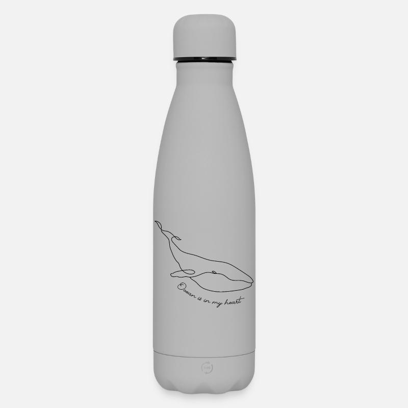 L’océan est dans mon cœur - Bouteille isotherme SOFT TOUCH 500 ml - gris