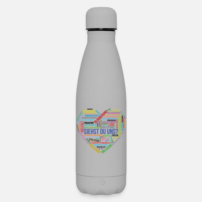 Siehst Du Uns Vielfalt Herz - Matte Thermosflasche 500 ml - Grau