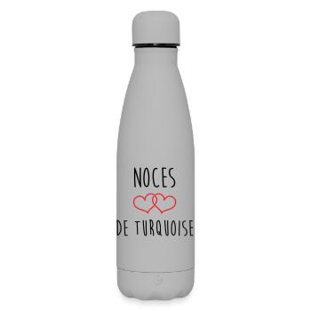Türkis Hochzeit 18 Jahre Ehe - Matte Thermosflasche 500 ml - Grau - Vorne