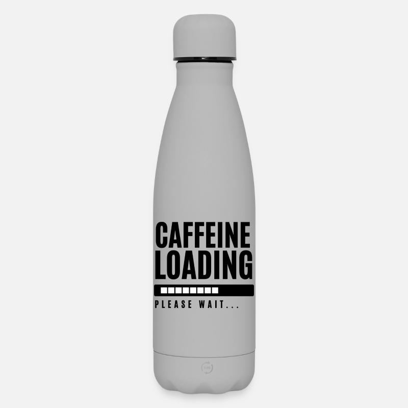 Koffein laden Bitte warten - Matte Thermosflasche 500 ml - Grau