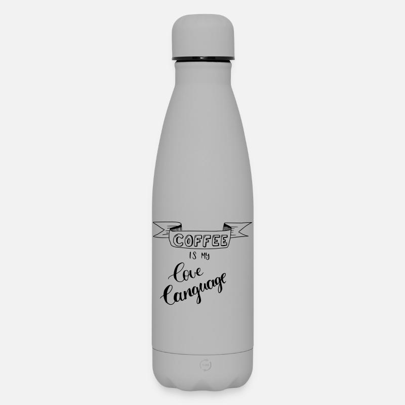 Le café est mon langage d’amour - Bouteille isotherme SOFT TOUCH 500 ml - gris