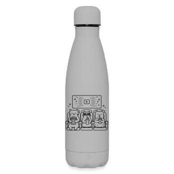 Katzen Kino Line Art - Matte Thermosflasche 500 ml - Grau - Vorne