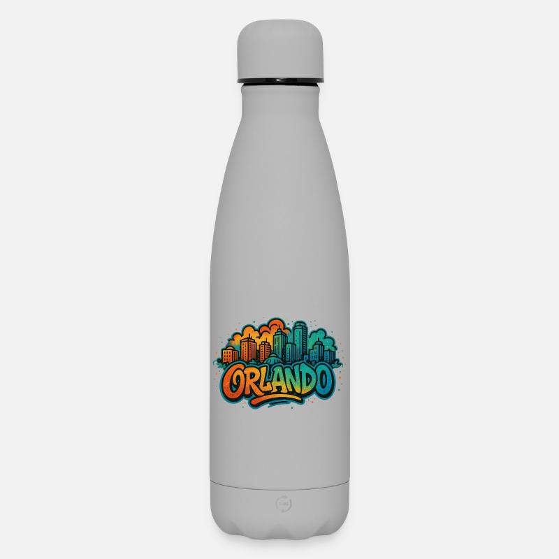 Orlando Graffiti Skyline - Matte Thermosflasche 500 ml - Grau