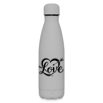 Heart love valentine's day - Matte Insulated Water Bottle 500 ml - grey - Front