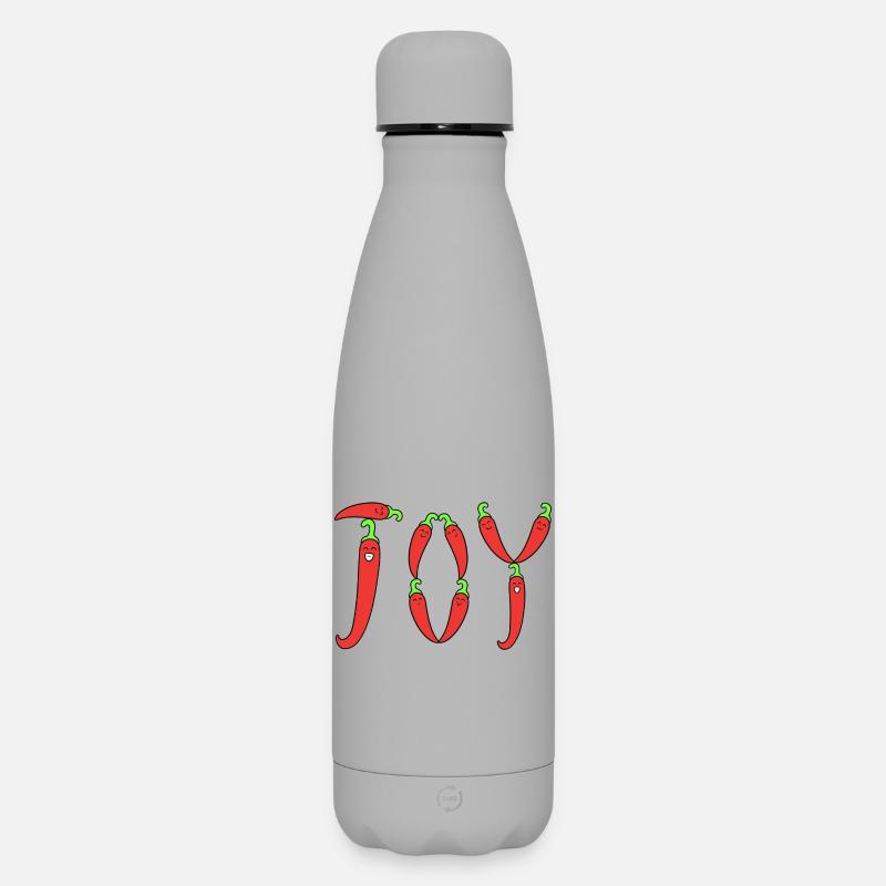 Chilli peppers joy - Matte Insulated Water Bottle 500 ml - grey