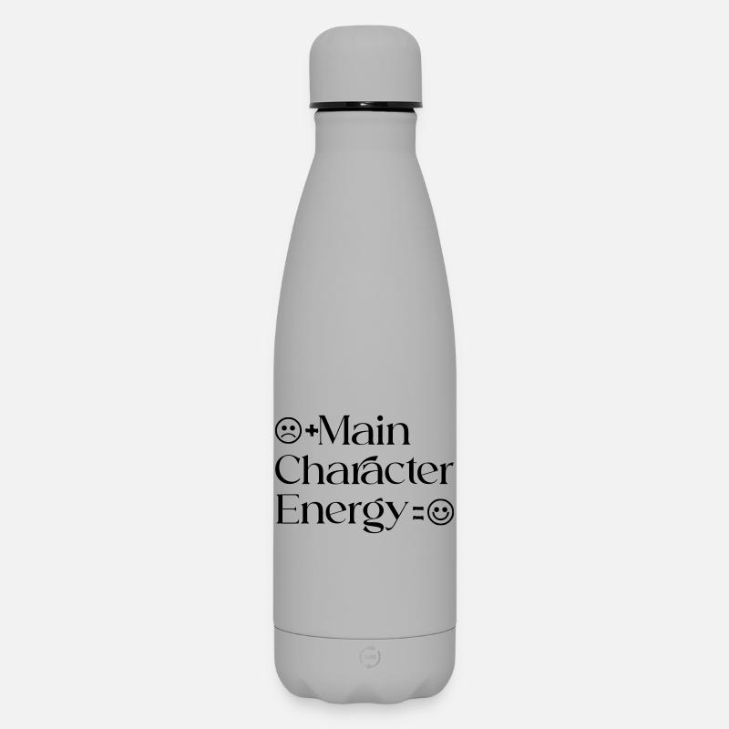 Main_Character_Energy_Positive_smile - Bouteille isotherme SOFT TOUCH 500 ml - gris