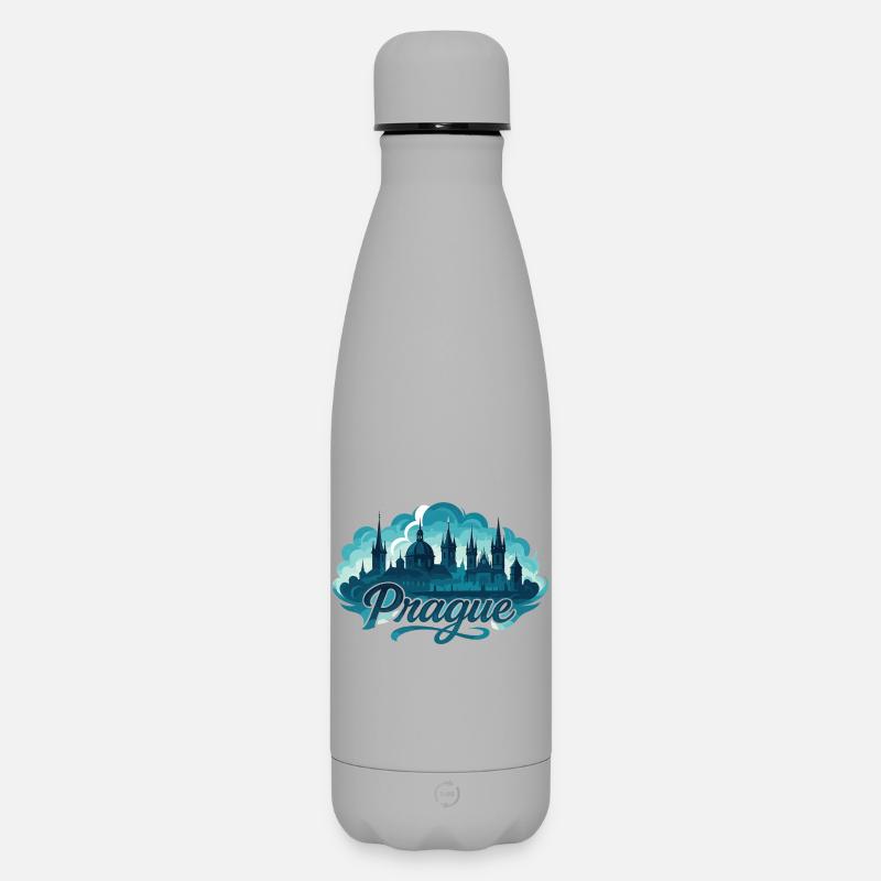 Prague Prague Capitale République tchèque Cadeau maritime - Bouteille isotherme SOFT TOUCH 500 ml - gris