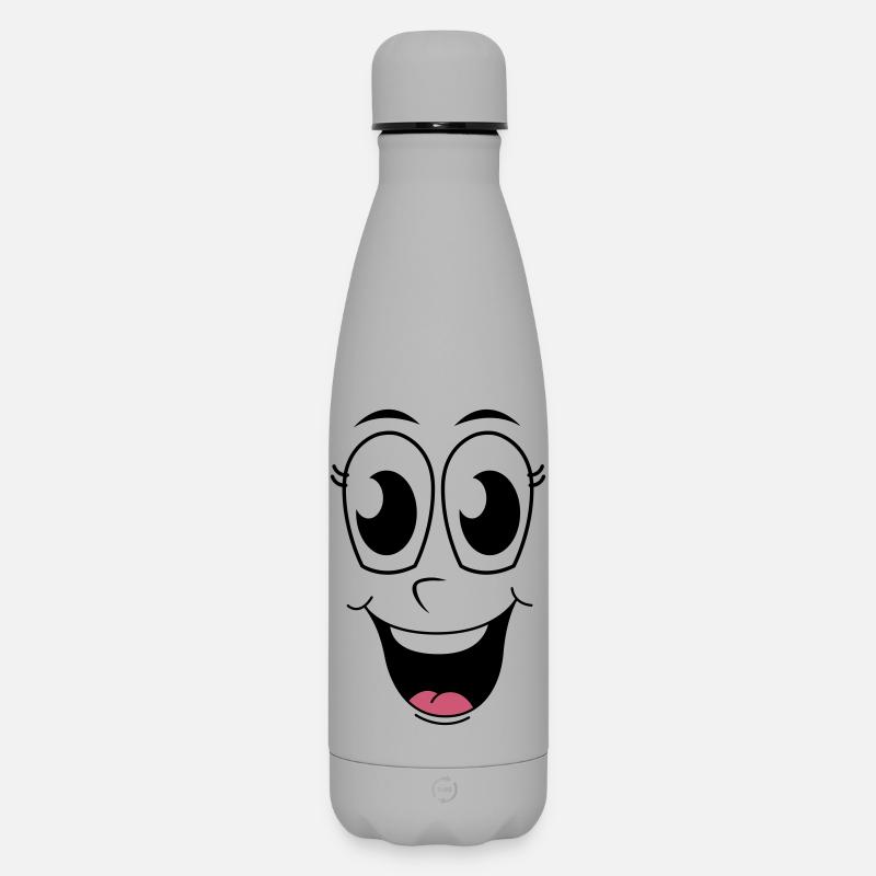 Visage heureux - Bouteille isotherme SOFT TOUCH 500 ml - gris