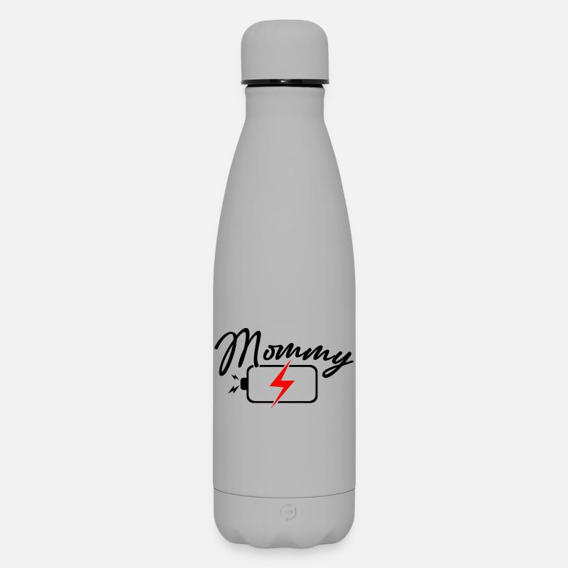 Purpurrotes Blitz-Emblem - Matte Thermosflasche 500 ml - Grau