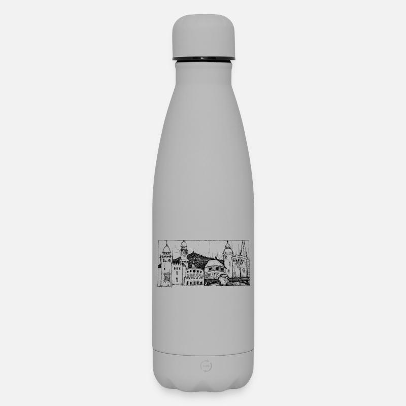 Görlitz Skyline - Matte Panorama Thermosflasche 500 ml - Grau