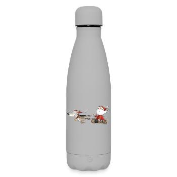 Santa Claus with dog sledges I Christmas - Matte Insulated Water Bottle 500 ml - grey - Front