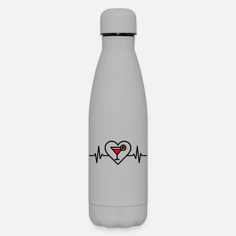 Cocktail Herz Aperitif Getränk - Matte Thermosflasche 500 ml - Grau