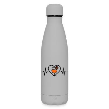 Spritz Heart Cocktail Aperitif - Matte Insulated Water Bottle 500 ml - grey - Front