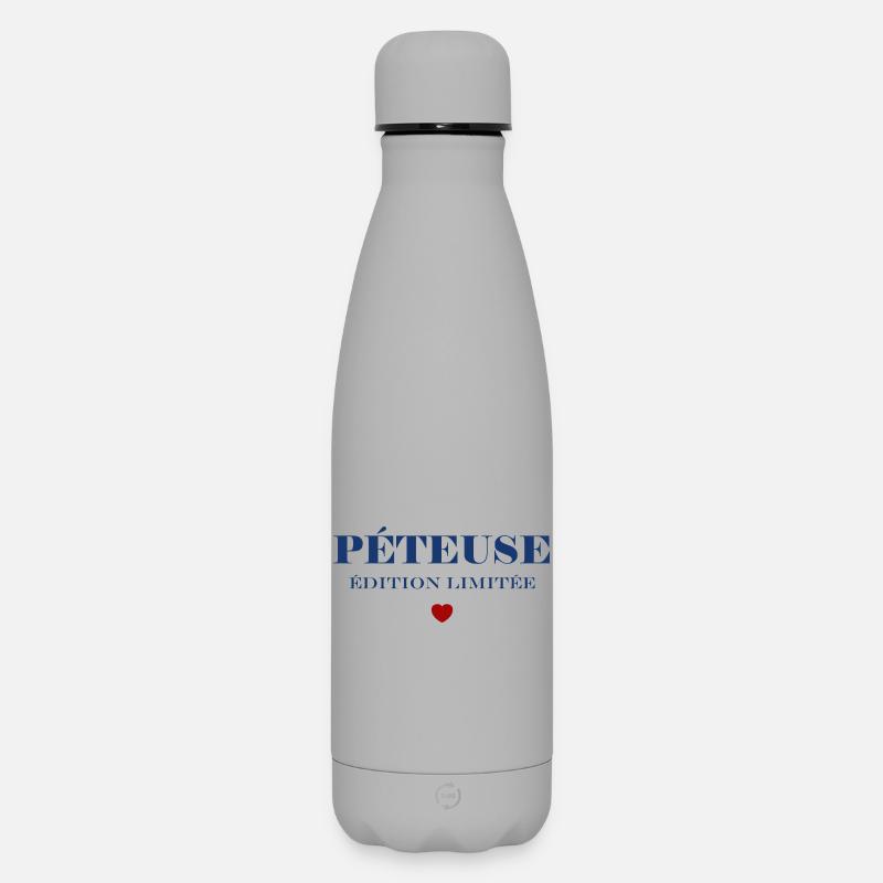PÉTEUSE Édition Limitée Bleu - Bouteille isotherme SOFT TOUCH 500 ml - gris
