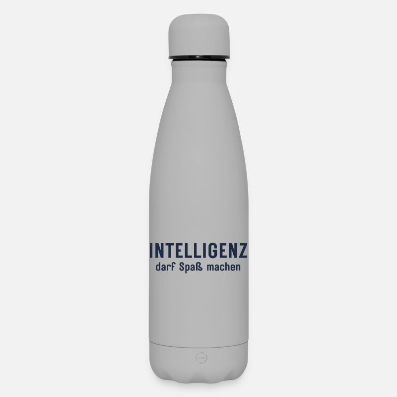 Intelligenz darf Spaß machen Statement Design - Matte Thermosflasche 500 ml - Grau