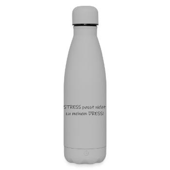 Stress passt nicht zu meinem Dress Statement - Matte Thermosflasche 500 ml - Grau - Vorne