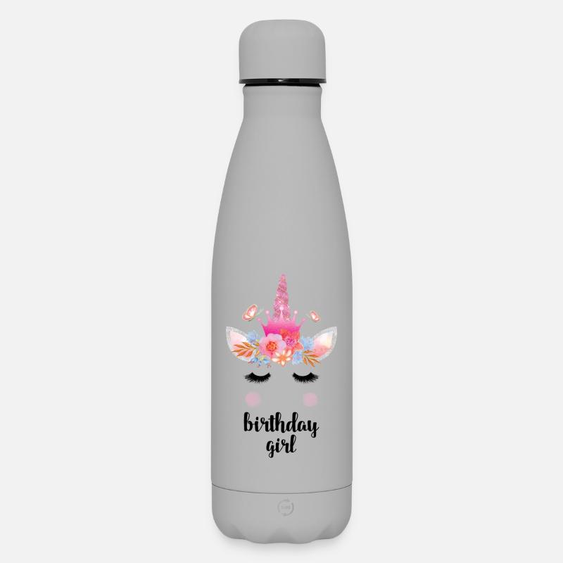 Geburtstagskind-Einhorn - Matte Thermosflasche 500 ml - Grau