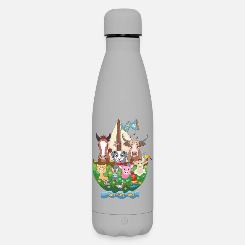 Noahs Arche - Matte Thermosflasche 500 ml - Grau