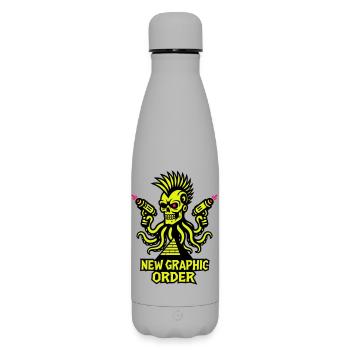 ONG Crâne Punk jaune - Bouteille isotherme SOFT TOUCH 500 ml - gris - Devant