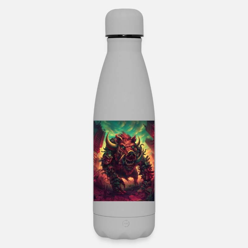 Cochon Géant en Enfer Urbain - Bouteille isotherme SOFT TOUCH 500 ml - gris