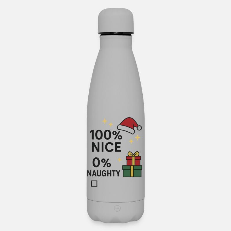 100 % gentil, 0 % coquin - Bouteille isotherme SOFT TOUCH 500 ml - gris